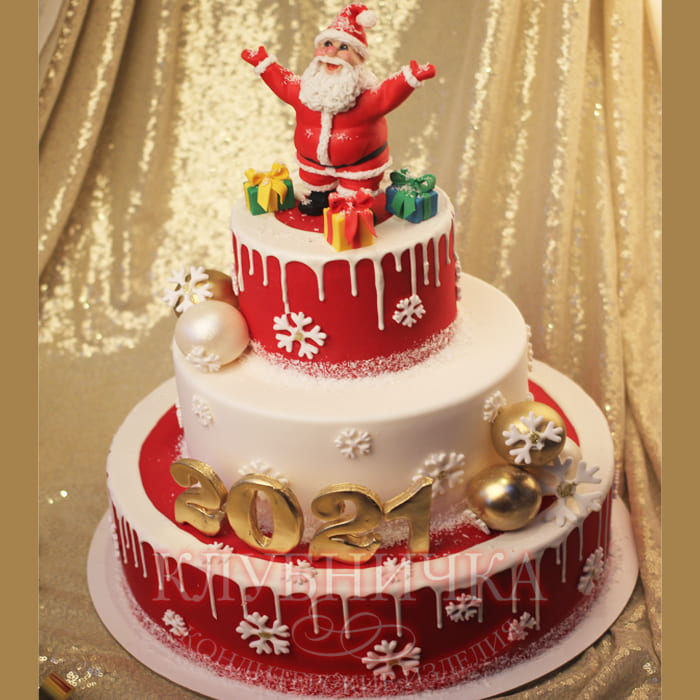 Новогодний торт "Санта 2021" 2100руб/кг + 3500 фигурки